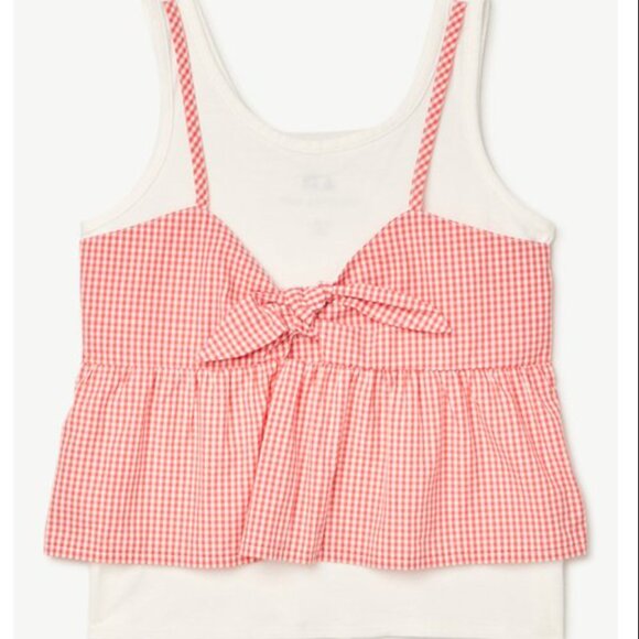 Girls Tie-Front Gingham Tank Top - Picture 4 of 10